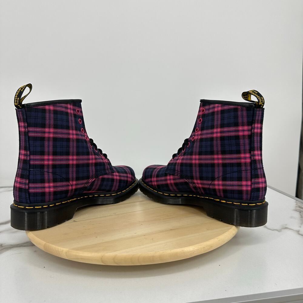 Dr. Martens Womens 1460 Pink Tartan Plaid Boot Size 9 Limited Edition Preppy Emo - Picture 5 of 9